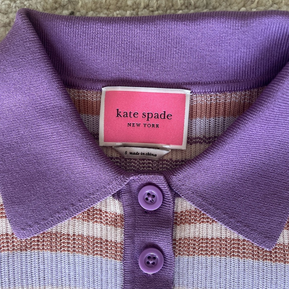 Kate Spade striped knit polo dress with belt- small - Picture 8 of 11